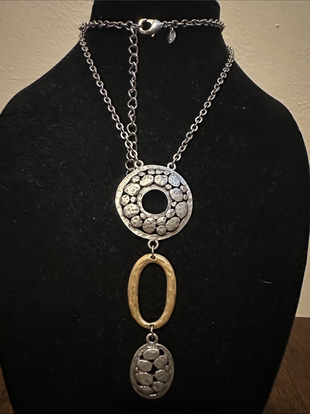 Chico's Two-Tone Silver and Gold Pendant Necklace